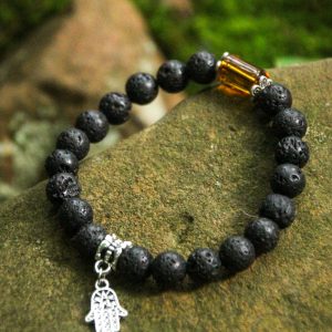 Amber with black Lava