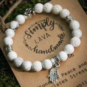 Howlite with moonstone and whitelava